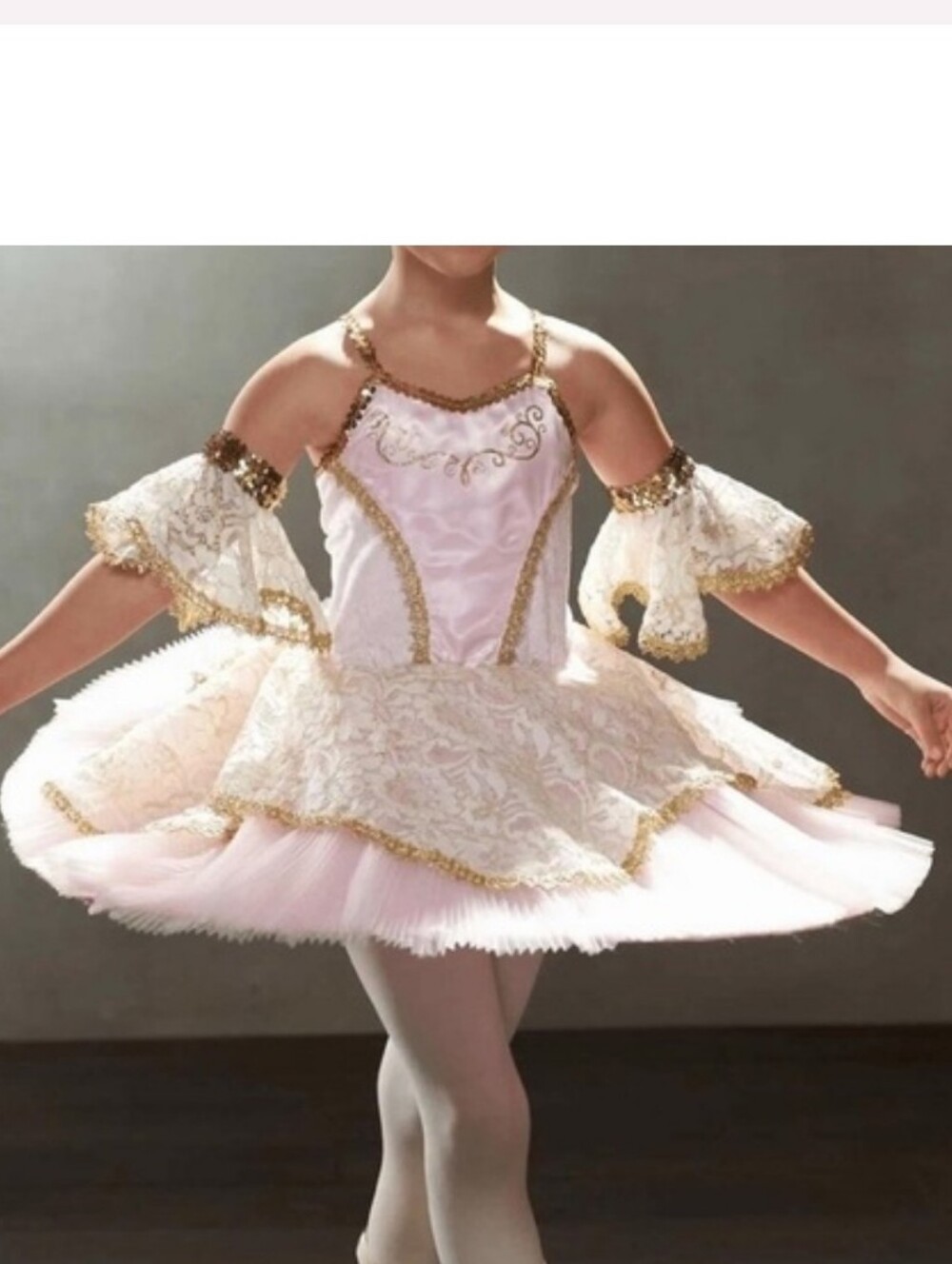 Chasing Fireflies Girls Pink Prima Ballerina Ballet Costume In Pink  Gold Size 8